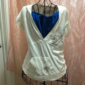 Super Cute Off White Pullover W/ Gray Design